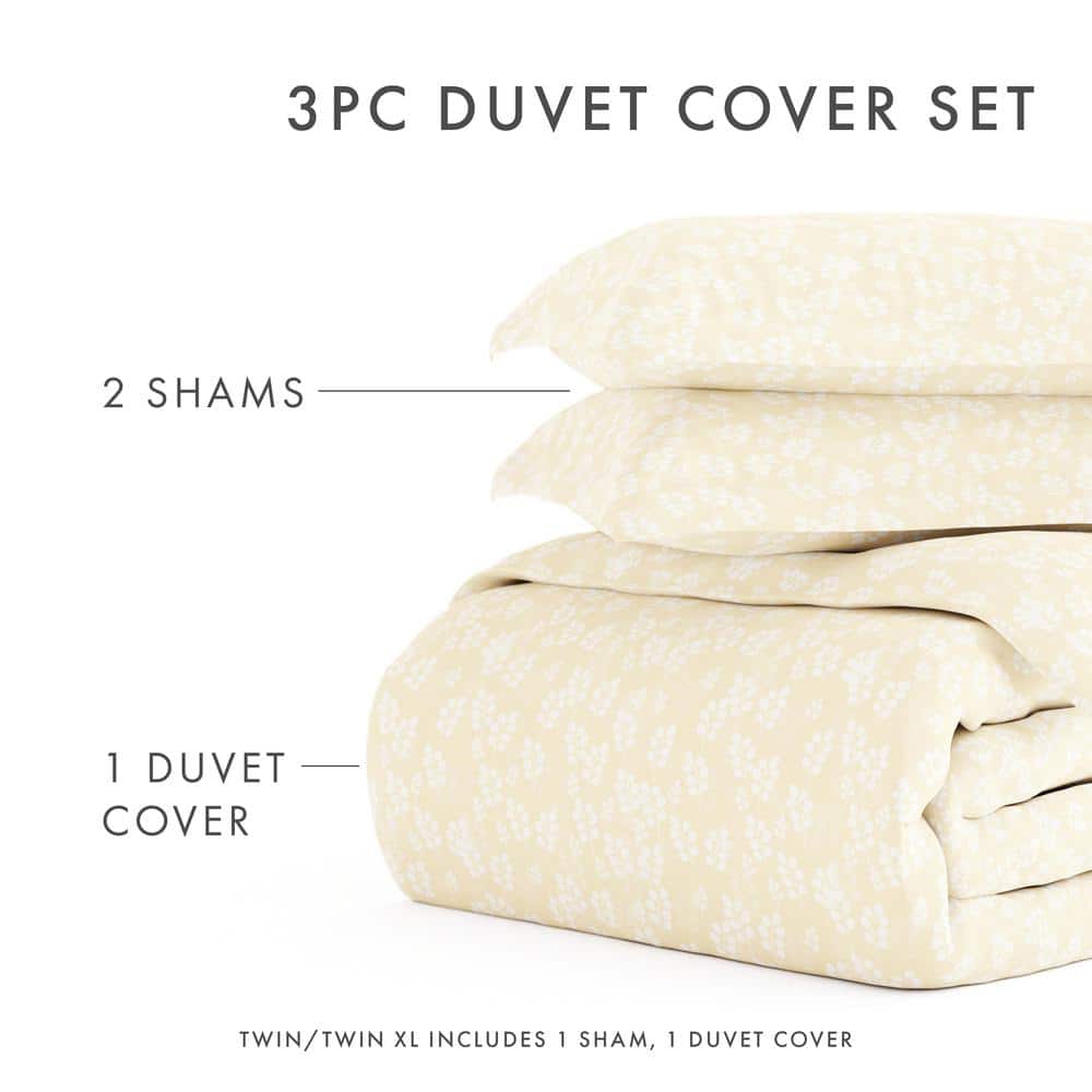 Ivory Twin/Twin XL Microfiber Wheatfield Duvet Cover Set