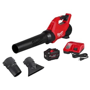 M18 FUEL 120 MPH 500 CFM 18V Brushless Cordless Battery Blower w/ Tapered & Flat Nozzle Attachments, Battery, Charger