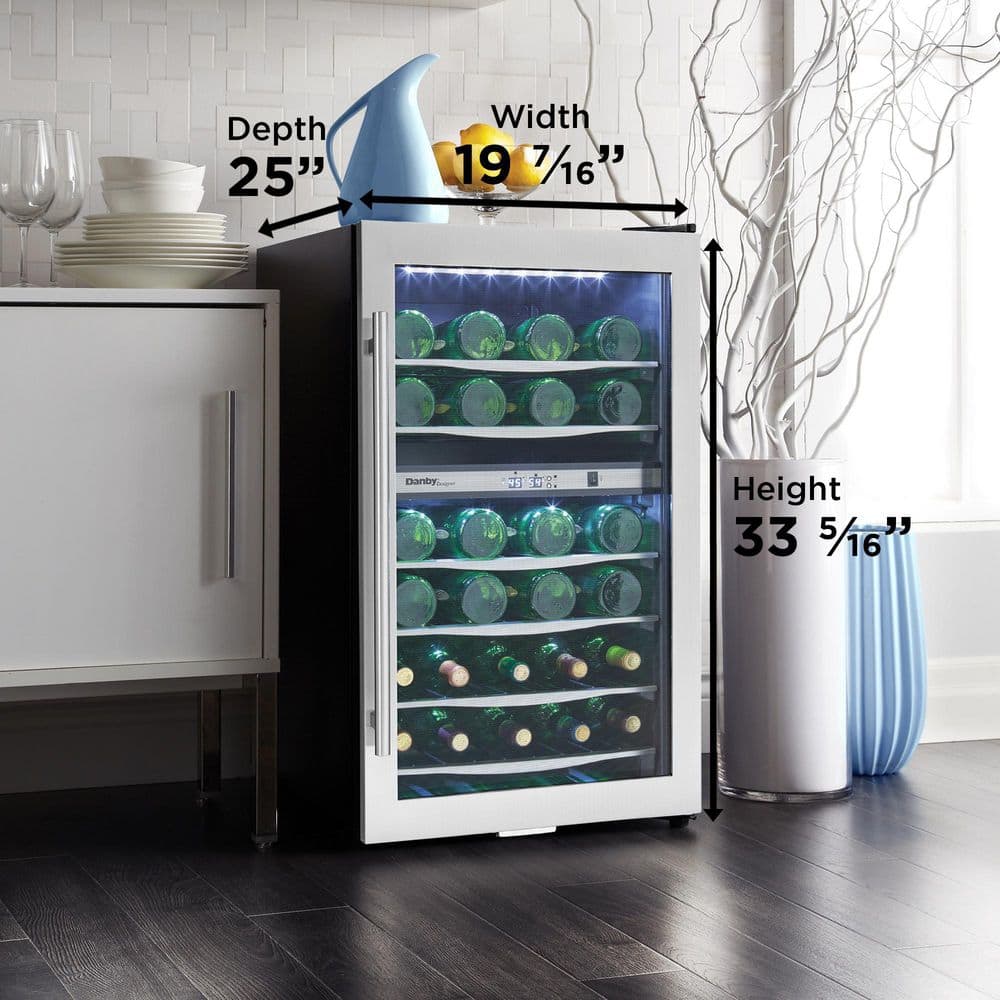 Danby 38-Bottle Black Stainless Steel Dual-Zone Wine Cooler