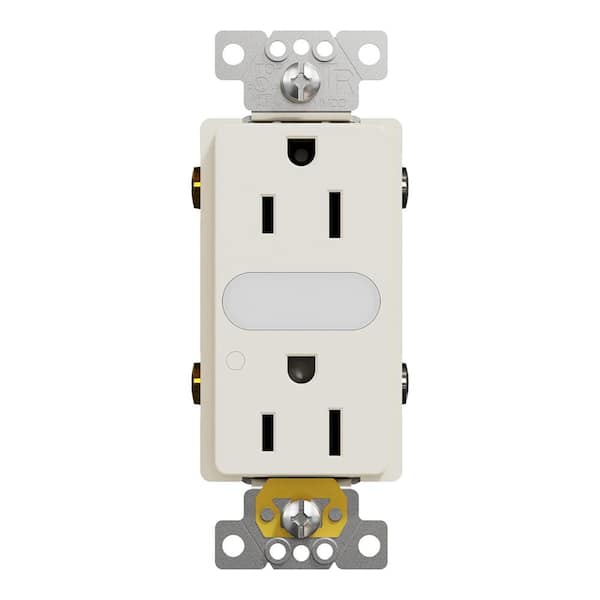 X Series 15 Amp 125-Volt Tamper Resistant Indoor Lighted Duplex Outlet Back Wire Decorator Receptacle Matte Almond