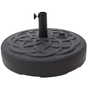 112 lbs. Round Plastic Patio Umbrella Base Weight Stand for Outdoor in Black