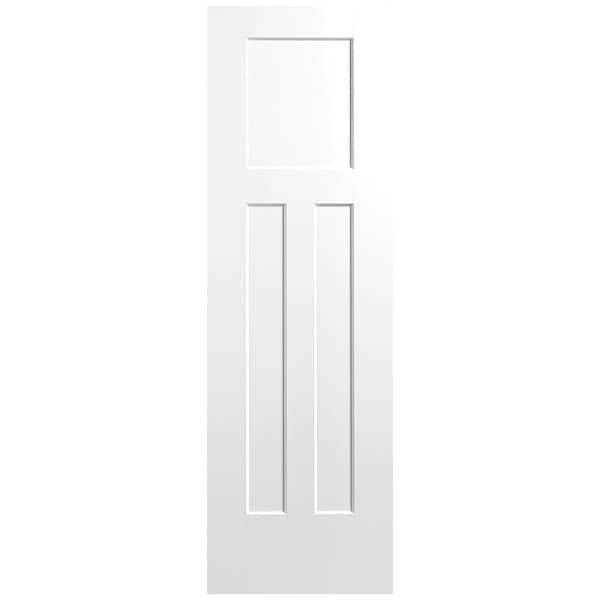 Masonite 24 in. x 80 in. 3-Panel Winslow Single Bore Solid Core Ultra-Pure White Molded Composite Interior Door Slab