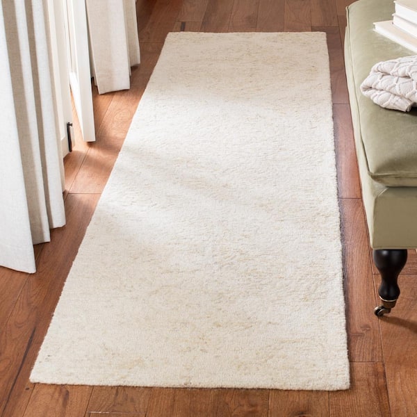 Abstract Ivory/Beige 2 ft. x 12 ft. Floral Damask Runner Rug
