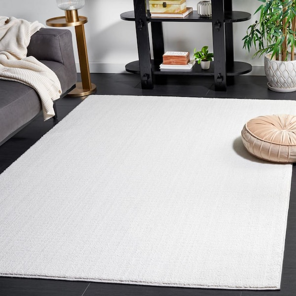 River 8 ft. x 10 ft. Ivory Solid Marle Area Rug