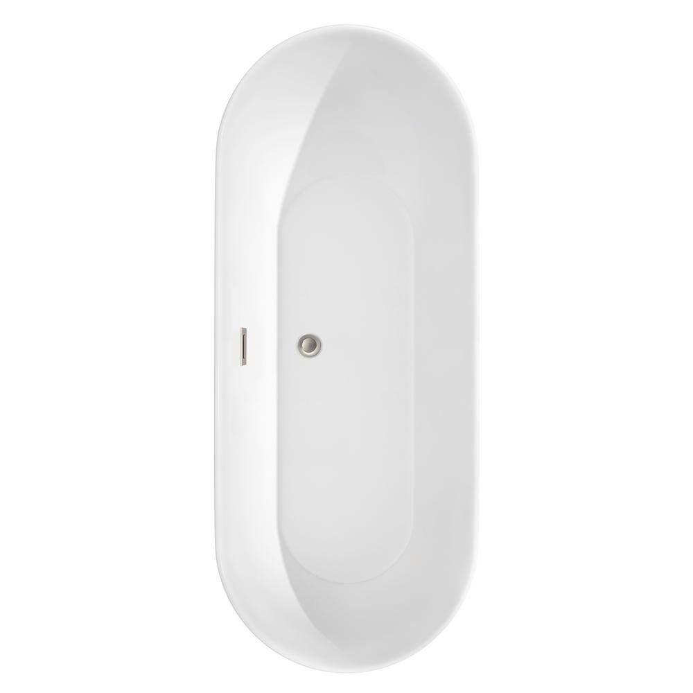 Melissa 71'' White Freestanding Acrylic Soaking Bathtub