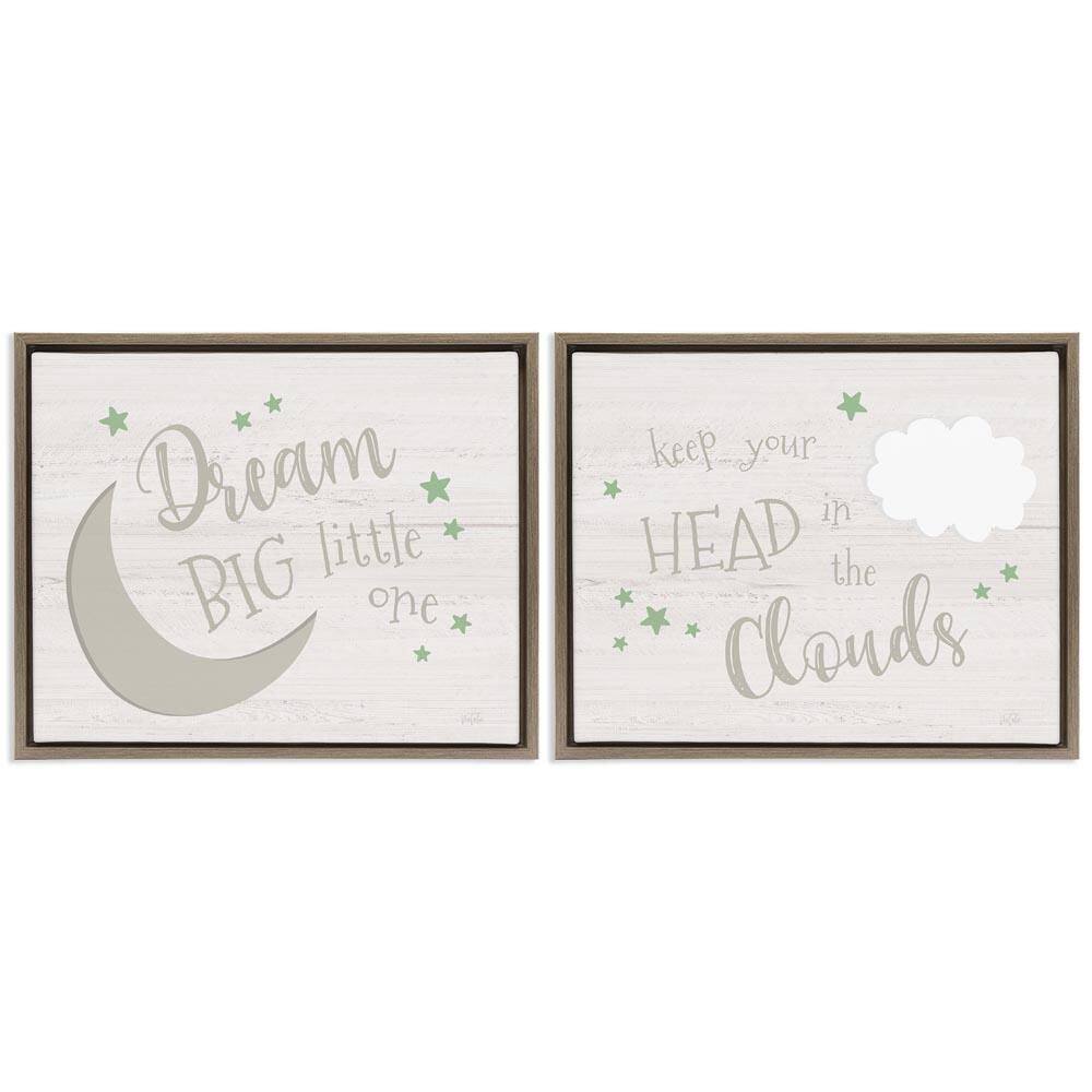 Nursery Dreams Quotes by Natalie Carpentieri 2-Pieces Brown Floater Frame Typography Graphic Art Print 17 in. x 21 in. price history on PriceWatchPro