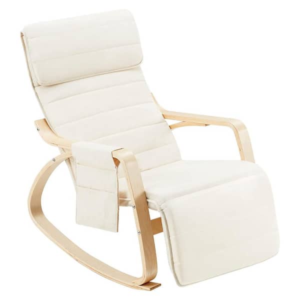 1pc Solid Stretchy Rocking Chair Cushion, Minimalist Polyester Thicken  Foldable Recliner Sofa Seat Cushion Pad For Home