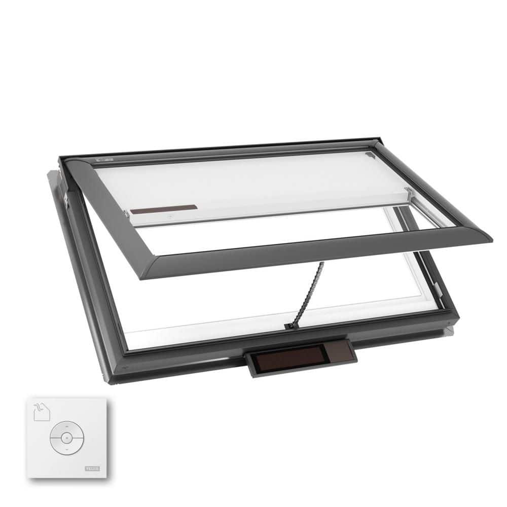 44-1/4 in. x 26-7/8 in. Solar Powered Venting Deck Mount Skylight w/ Laminated Low-E3 Glass, White Room Darkening Shade price history on PriceWatchPro