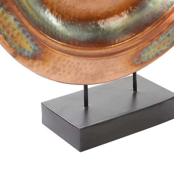 Litton Lane 6 in. x 30 in. Copper Metal Geometric Sculpture Litton Lane 6 in. x 30 in. Copper Metal Geometric Sculpture