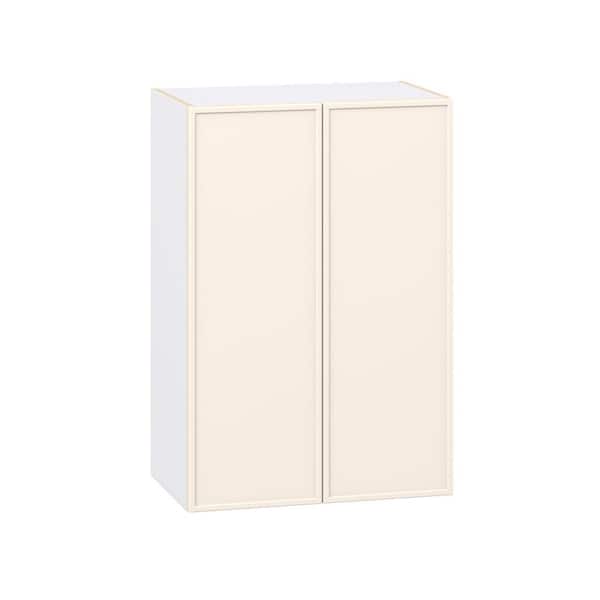 J COLLECTION Fairview 24 in. W x 14 in. D x 35 in. H Assembled Slim Shaker Wall Kitchen Cabinet in Washed Linen