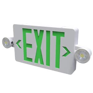 Evade 120-Volt/277-Volt Integrated LED White with Green Letter Exit Combination