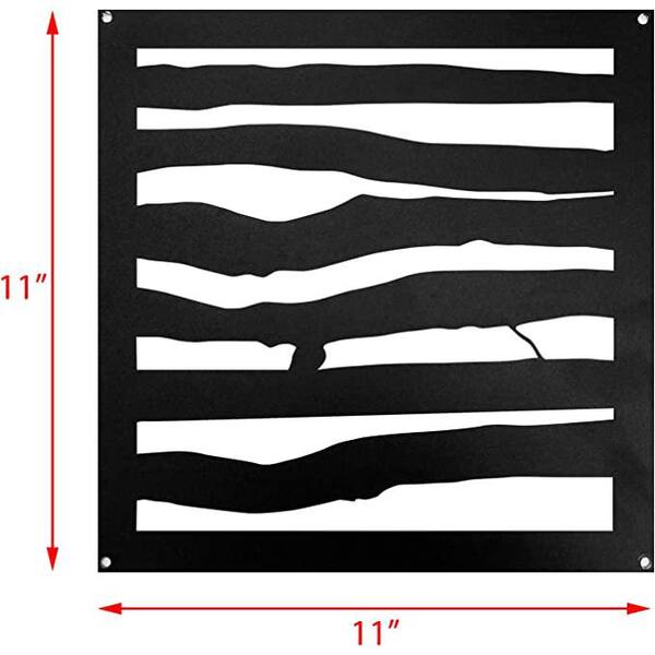 NUVO IRON 11 in. x 11 in. Black Cast Aluminum Branch Style Insert for Wooden Gate or Fence