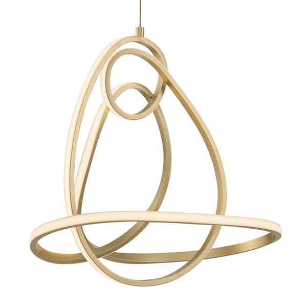 Astor 24-Watt 1-Light Soft Gold Statement Integrated LED Pendant Light with Lucent Silicone Diffuser