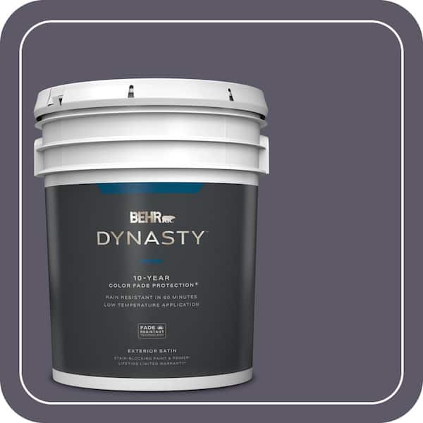 BEHR DYNASTY 5 gal. #S570-7A Plush Purple Satin Enamel Exterior Stain-Blocking Paint & Primer