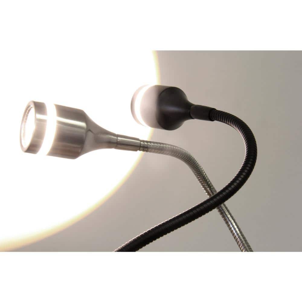 Adesso Arc Adjustable Brushed Steel LED Floor Lamp, 45"-56" Height