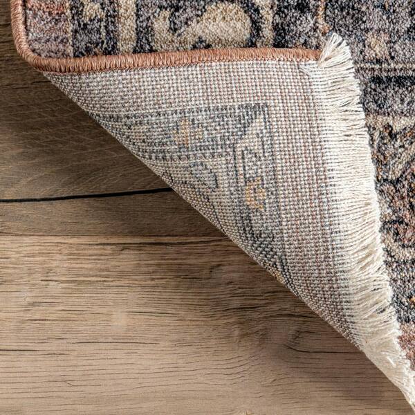 nuLOOM Faded Medallion Fringe Rust 5 ft. x 8 ft. Traditional