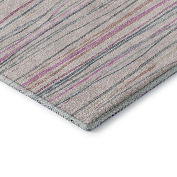 Mayfield Premium Machine Washable Abstract AMF1603 Pink 5 ft. x 7 ft. 6 in. Area Rug