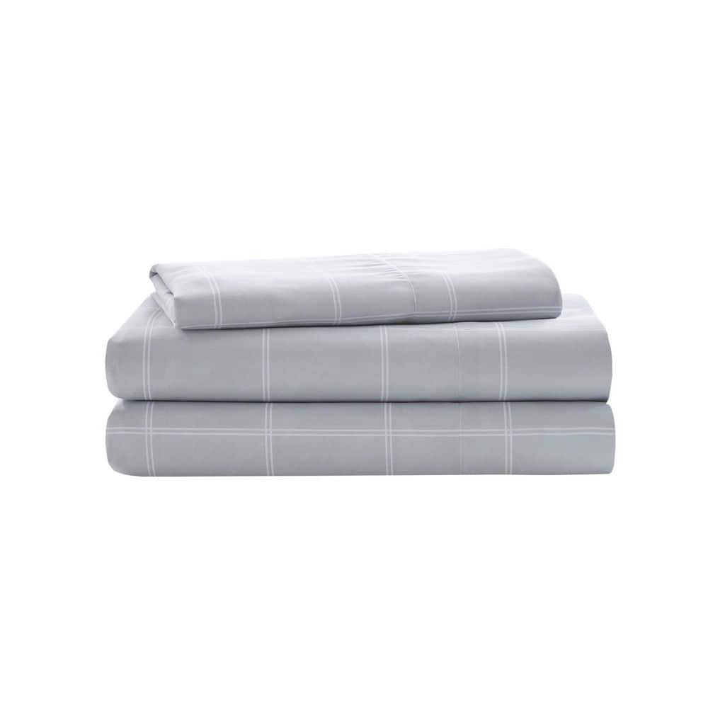 Eddie Striped Blue Microfiber Full Comforter and Sheet Set