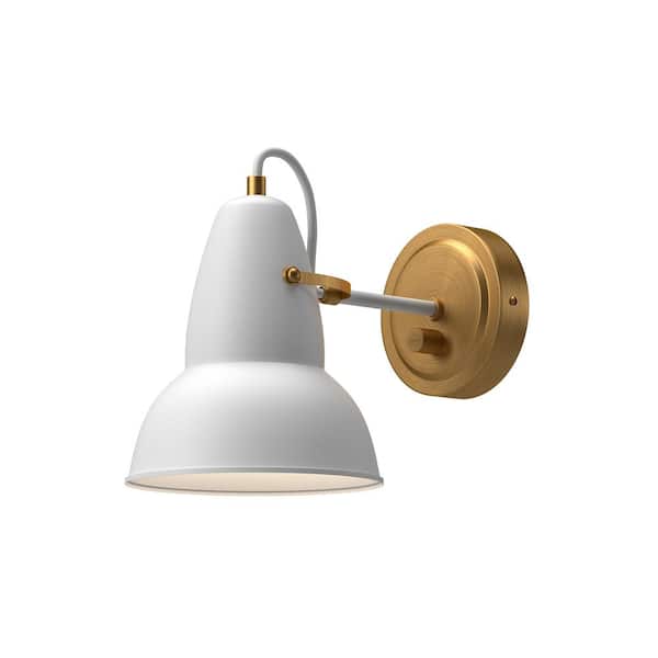 Felix 7-in 1 Light 60-Watt Aged Gold/White Vanity Light