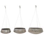 Industrial 10 in., 13 in. and 16 in. Round Corrugated Iron Hanging Planters (Set of 3)