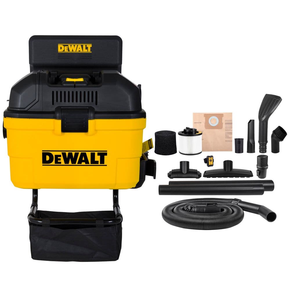 DEWALT 6 Gal. 5.0 HP Portable Wall-Mounted Wet/Dry Vacuum with Hose and Accessories