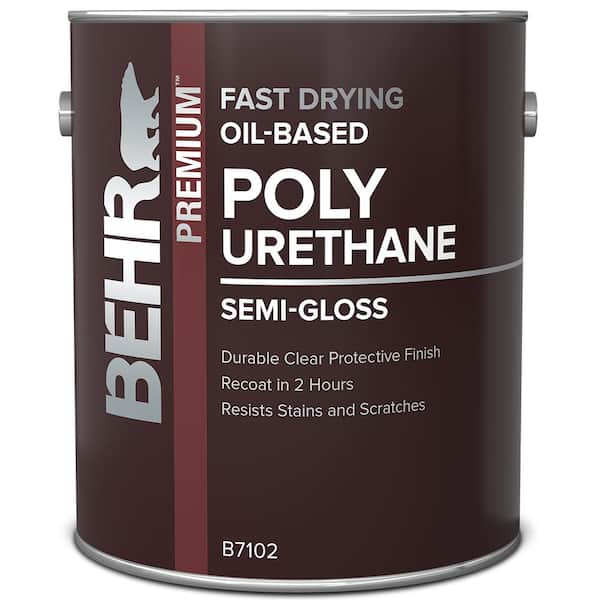 BEHR PREMIUM 1 gal. Semi-Gloss Clear Fast Drying Oil-Based Interior Polyurethane
