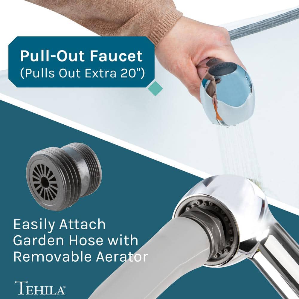 Tehila 23" White Wall-Mounted Utility Sink with Chrome Faucet