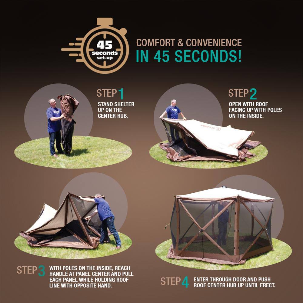 Green 6-Person Fiberglass Frame Camping Screen House with Carry Bag