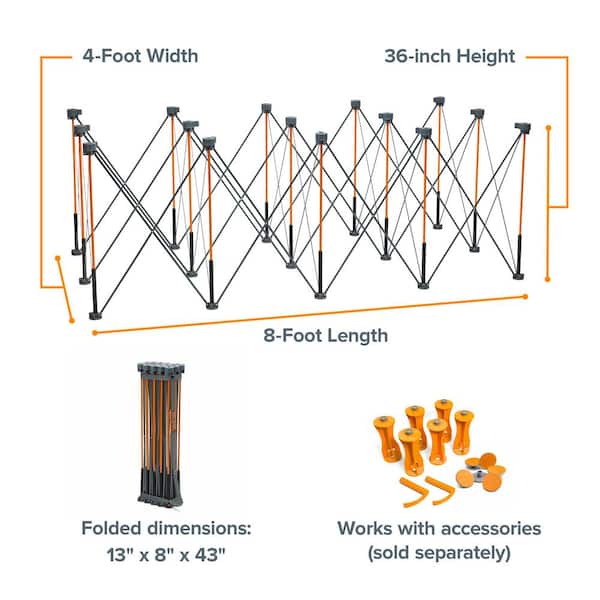 BORA 48 in. x 96 in. x 36 in. H Steel Tall Centipede Work Support