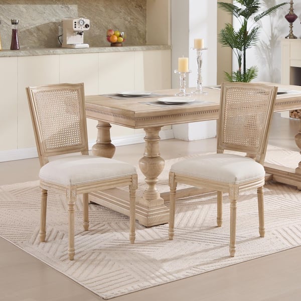 Beige Rattan Linen Noble House Lorelei Beige Cotton Linen Natural Rattan Backrest Armless ...