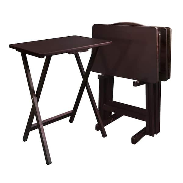 Photo 1 of 5-Piece Espresso Foldable Tray Table