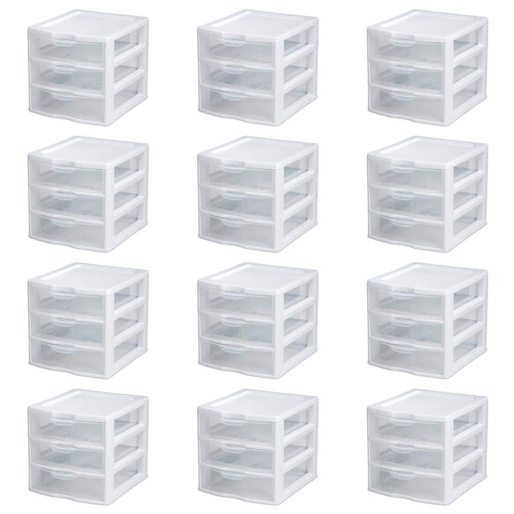 Sterilite ClearView Plastic Small 3 Drawer Desktop Storage Unit, White, 6  Pack, 1 Piece - Gerbes Super Markets