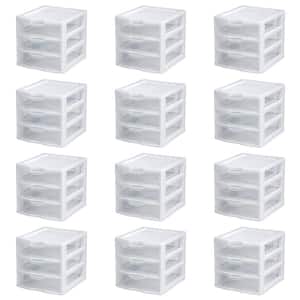 New Small Compact Countertop 3 Drawer Desktop Storage Unit (12-Pack)