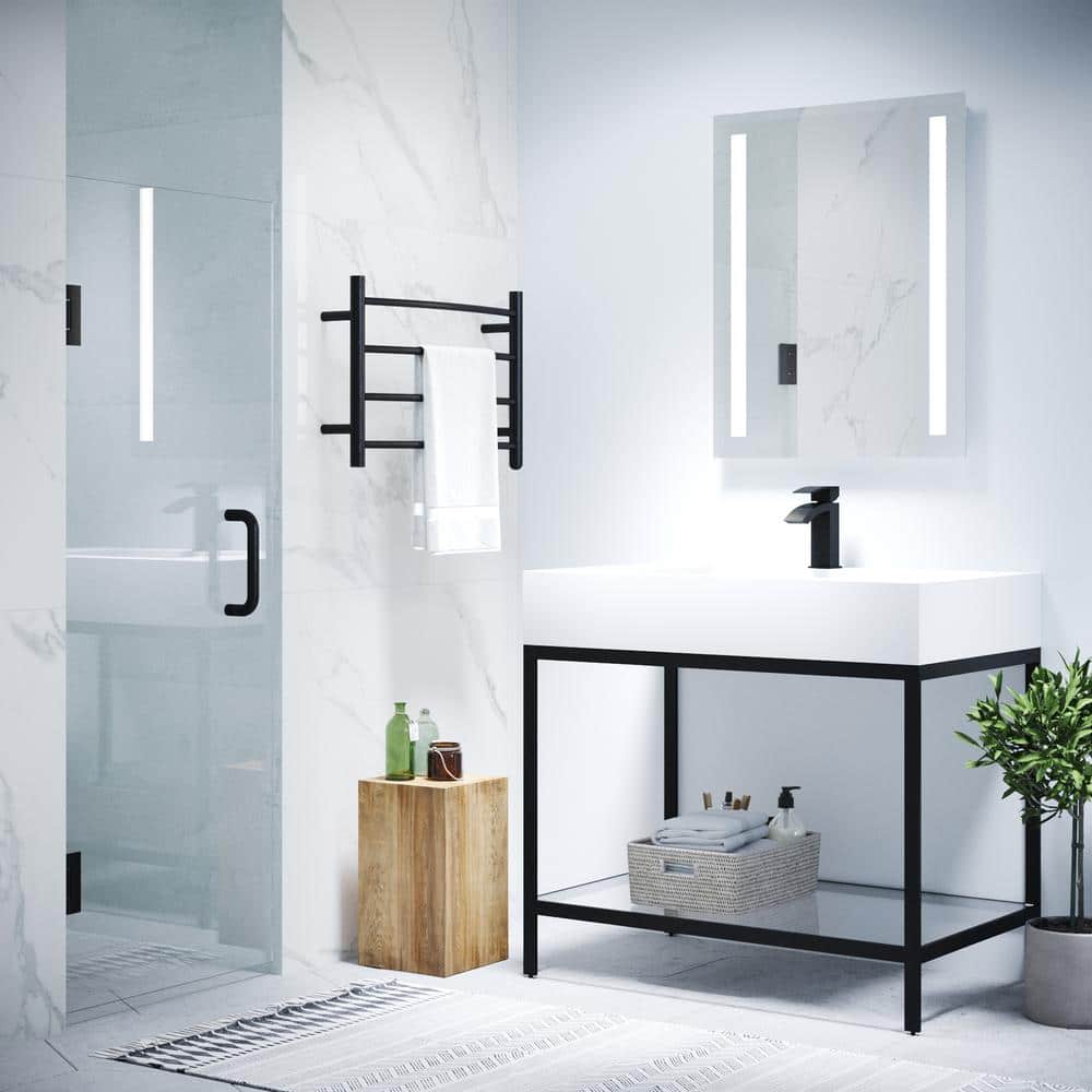 Matte Black 30" x 72" Frameless Hinged Shower Door
