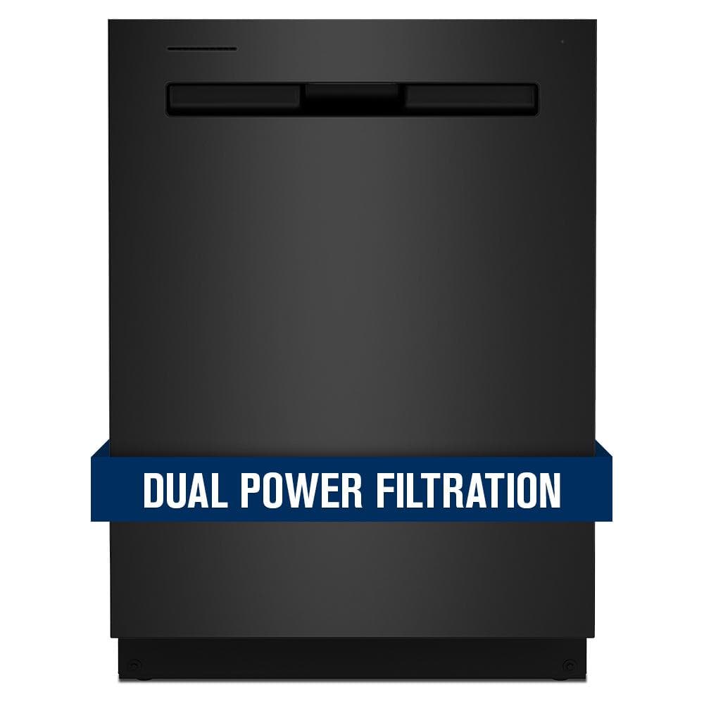 24 in. Cast Iron Black Top Control Built-in Tall Tub Dishwasher with Dual Power Filtration and ENERGY STAR, 47 dBA