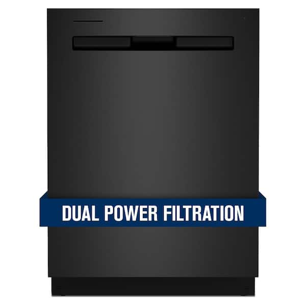 Maytag 24 in. Cast Iron Black Top Control Built-in Tall Tub Dishwasher with Dual Power Filtration and ENERGY STAR, 47 dBA