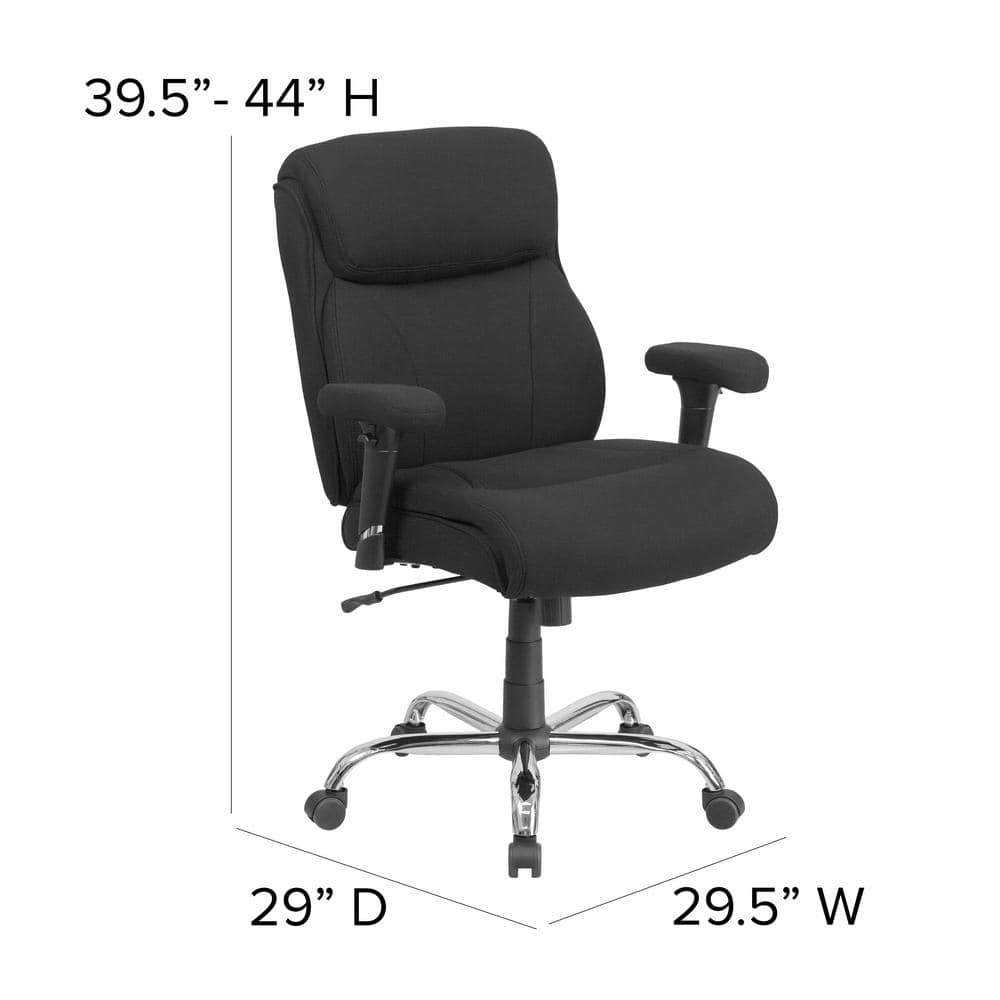 Black Ergonomic Swivel Office Chair with Adjustable Arms