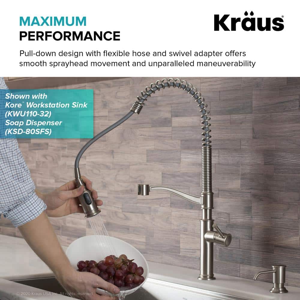 Oil Rubbed Bronze Commercial Pull-Down Kitchen Faucet