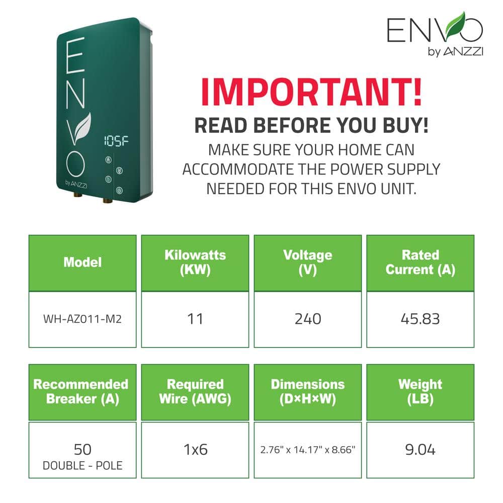 Envo Green Electric Tankless Point of Use Water Heater