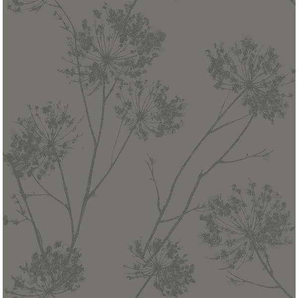 Seabrook Designs Zinc Glass Beaded Wild Grass Paper Unpasted Nonwoven Wallpaper Roll 57.5 sq. ft.