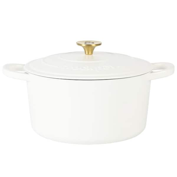 Crock-Pot Artisan 5 qt. Round Enameled Cast Iron Dutch Oven with Lid in ...