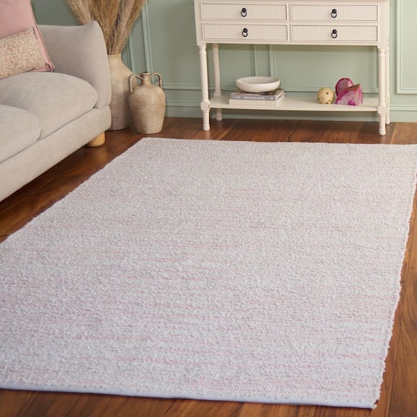 Renewal 8 ft. x 10 ft. Pink/Ivory Abstract Striped Area Rug