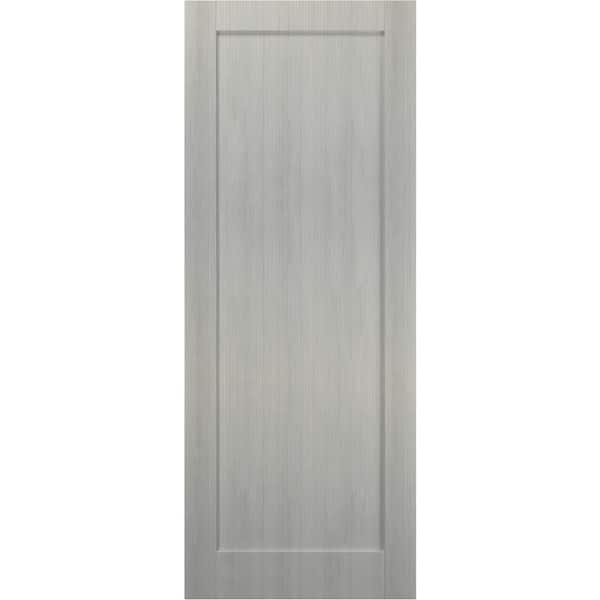 4111 18 in. x 96 in. Single Panel No Bore MDF Gray Finished Pine Wood Interior Door Slab