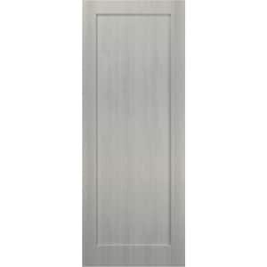 24 in. x 80 in. Single Panel No Bore Solid MDF Gray Finished Pine Wood Interior Door Slab
