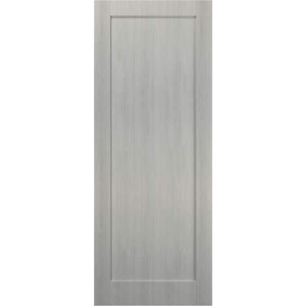 Sartodoors 30 in. x 84 in. Single Panel No Bore Solid MDF Gray Finished Pine Wood Interior Door Slab