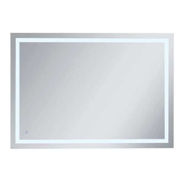 Unbranded 40 in. W x 24 in. H Rectangular Frameless Wall Bathroom Vanity Mirror in White, LED Lights Makeup Mirror, Smart Touch