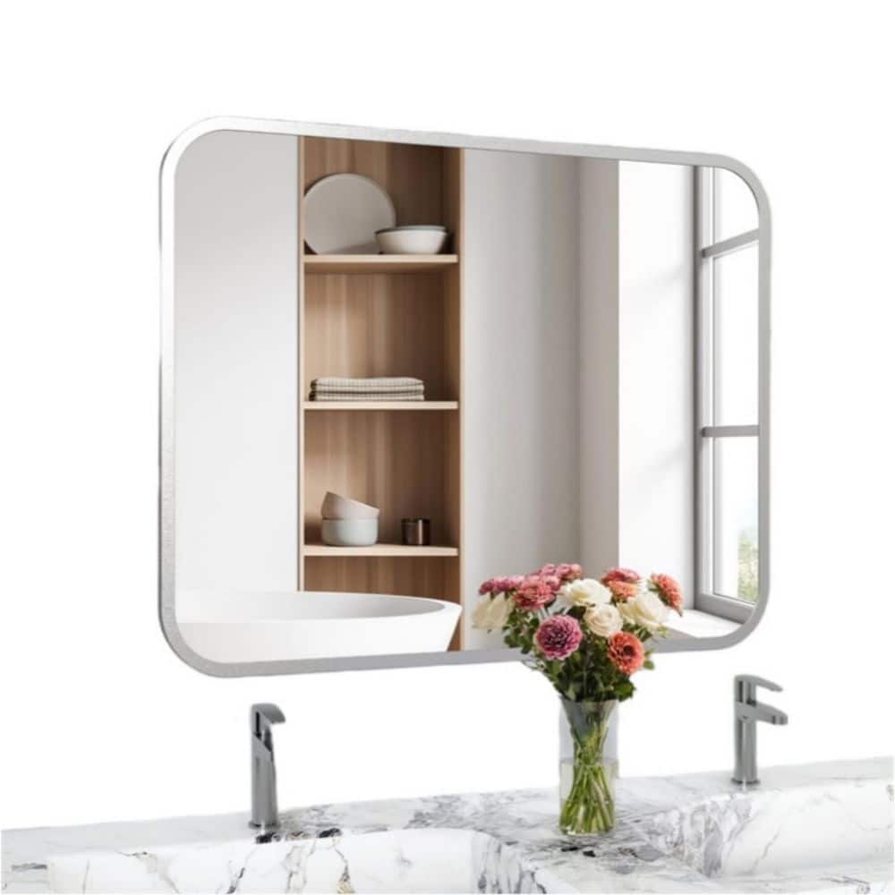 40 in. W x 32 in. H Rectangular Framed with Round Corner Wall Mounted Bathr