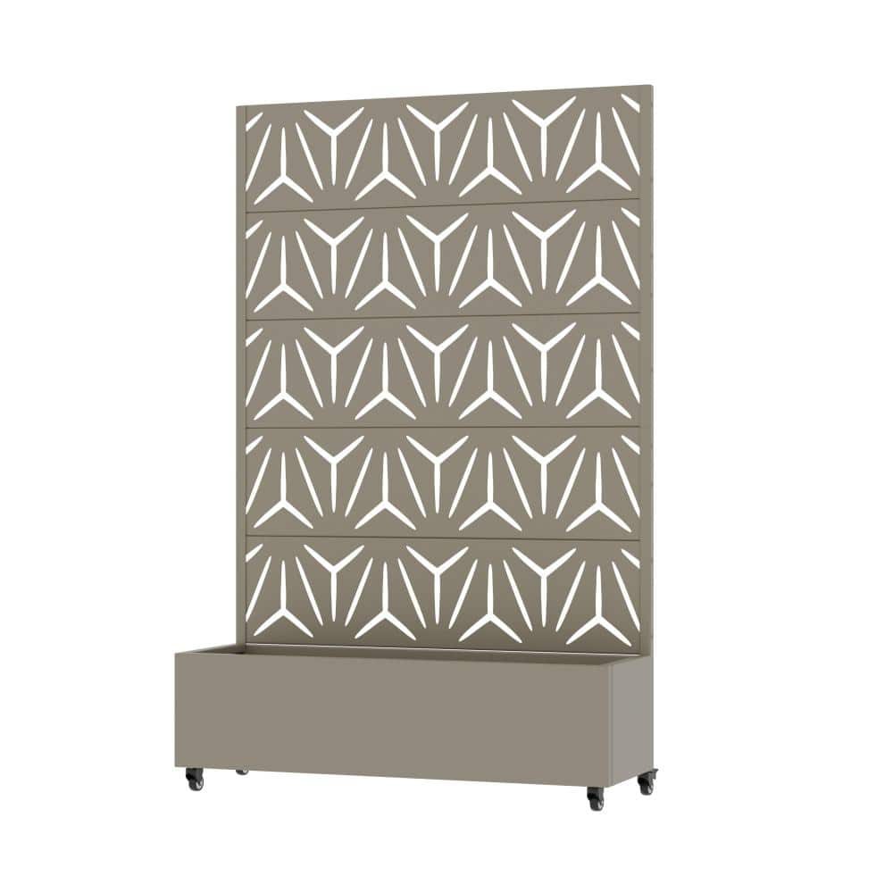 72 in. H x 47 in. W Olive Outdoor Galvanized Steel Privacy Screen Planter Box Trellis with Detachable Wheels price history on PriceWatchPro