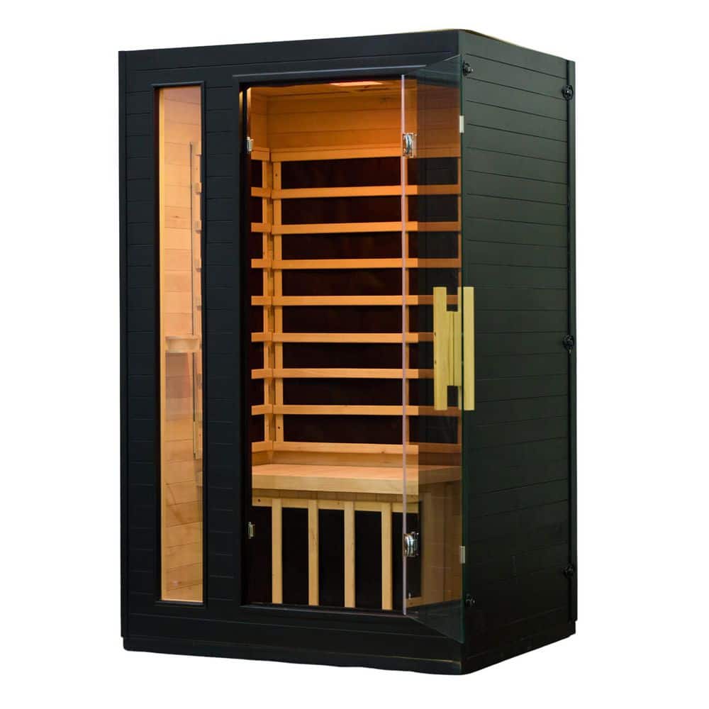 EZLIFE 2-Person Indoor Hemlock Infrared Sauna with Chromotherapy