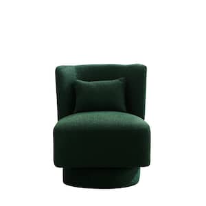 23.6 in. W Green Boucle Swivel Accent Chair for Bedroom Living Room Lounge Hotel Office